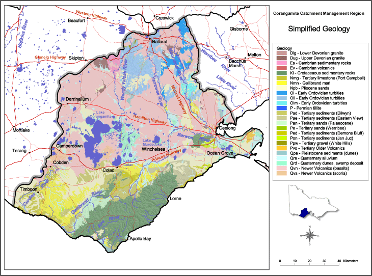 Map:  Simplified Geology