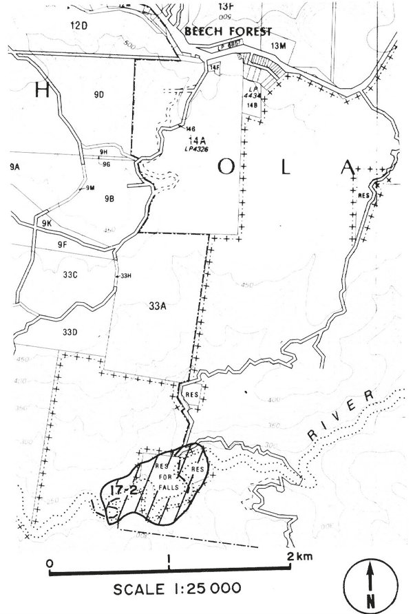 Map:  Hopetoun falls
