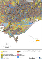 thumbnail Map showing the landforms of east gippsland