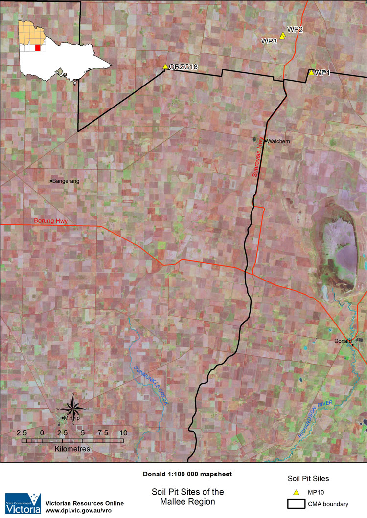 Donald soil pit map