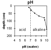 Graph: pH levels in Soil Pit Site MP31