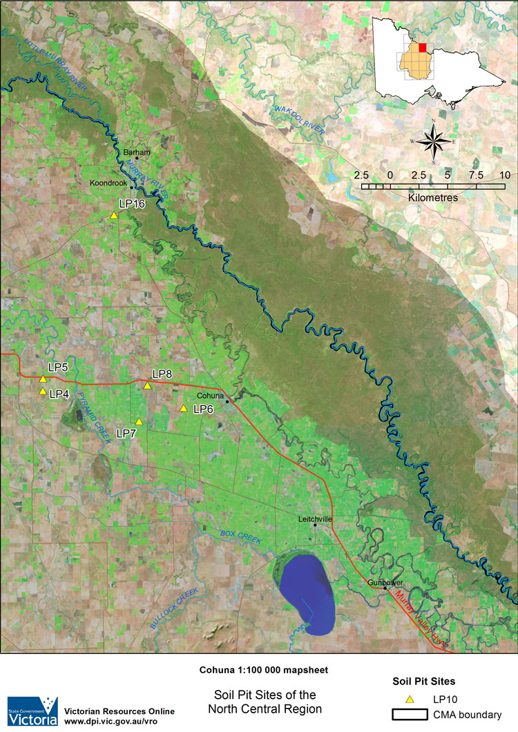 Cohuna soil pit map