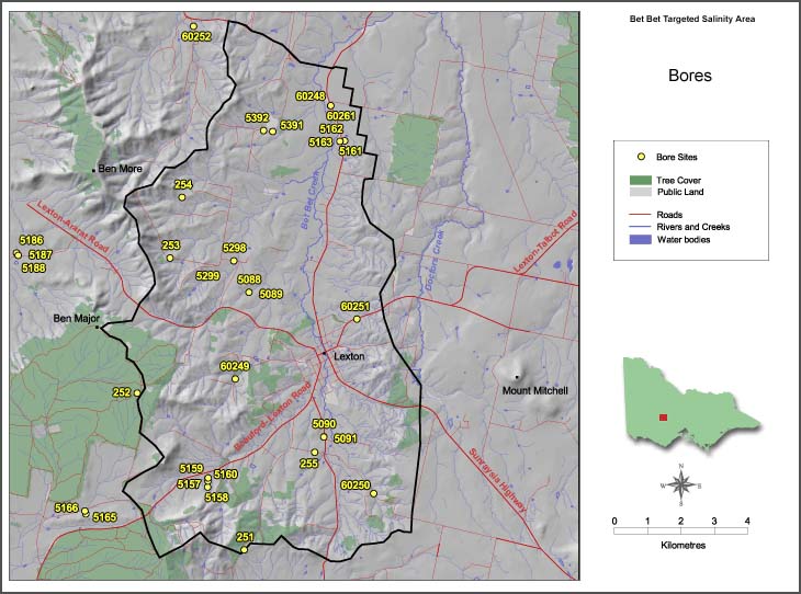 Map: Bet Bet Catchment bores