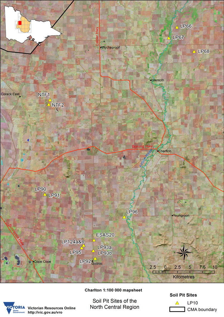 Charlton soil pit map