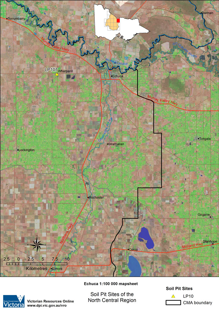 Echuca soil pit map