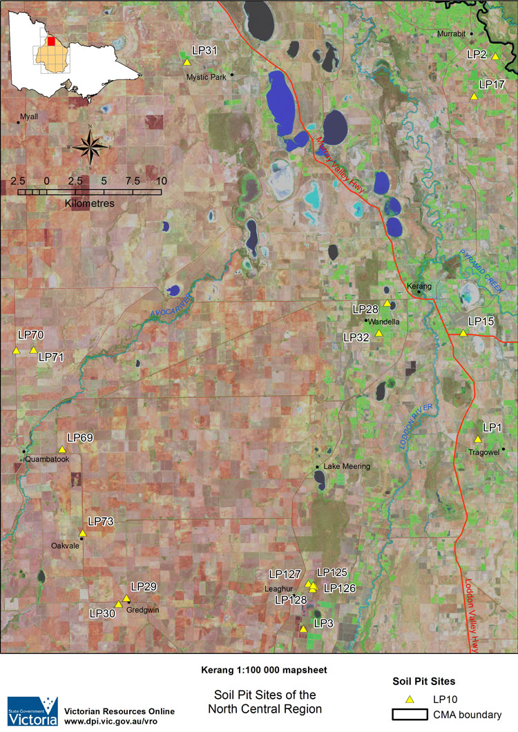 Kerang soil pit map