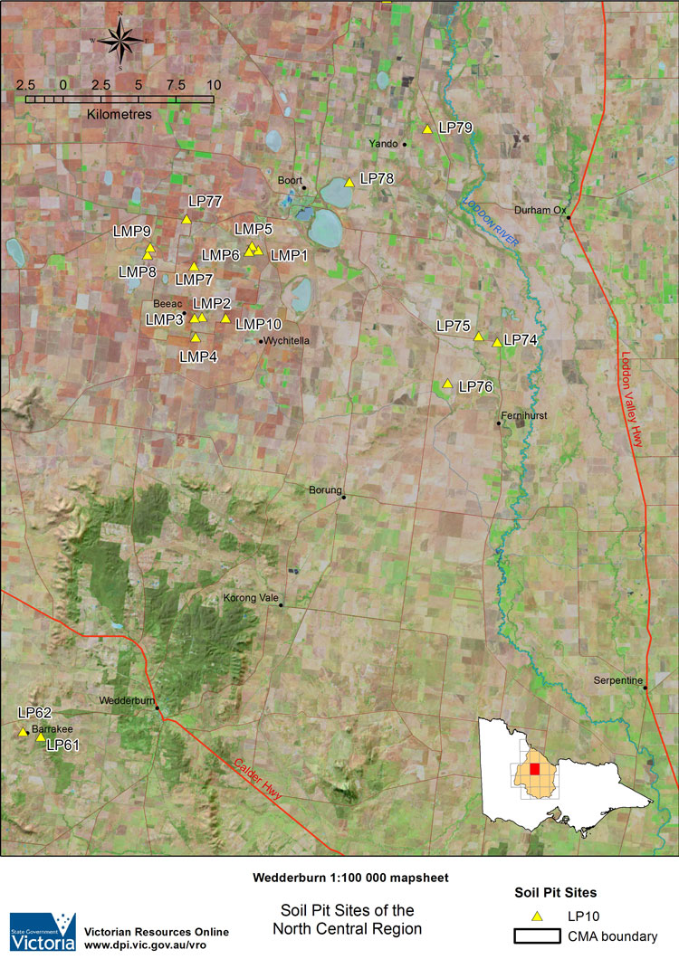 Wedderburn soil pit map