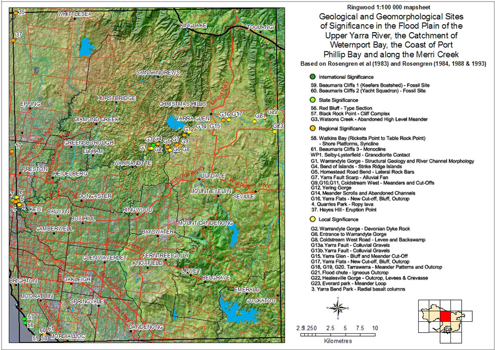Sites of Geological and Geomorphological Significance - Ringwood Mapsheet