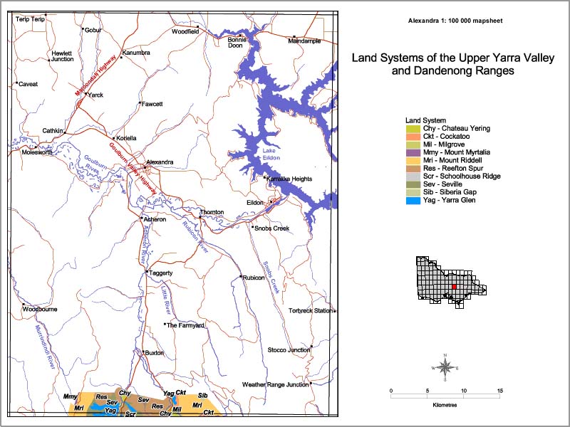 Upper Yarra Valley Land Systems Map - Alexandra