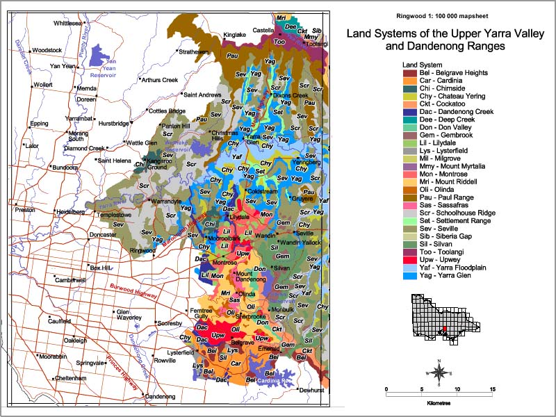 Upper Yarra Valley Land Systems Map - Ringwood