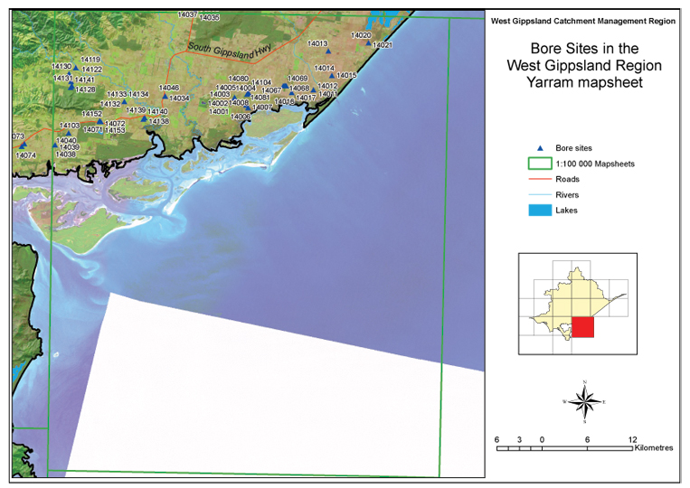 West Gippsland - Yarram bore map