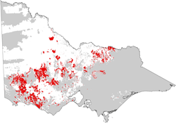 distribution map of chromosols in grain growing regions
