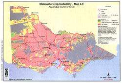 map showing suitablity for asparagus