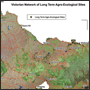 Icon: CMA map of Victoria showing Victorian Long-term Agro-Ecological sites network