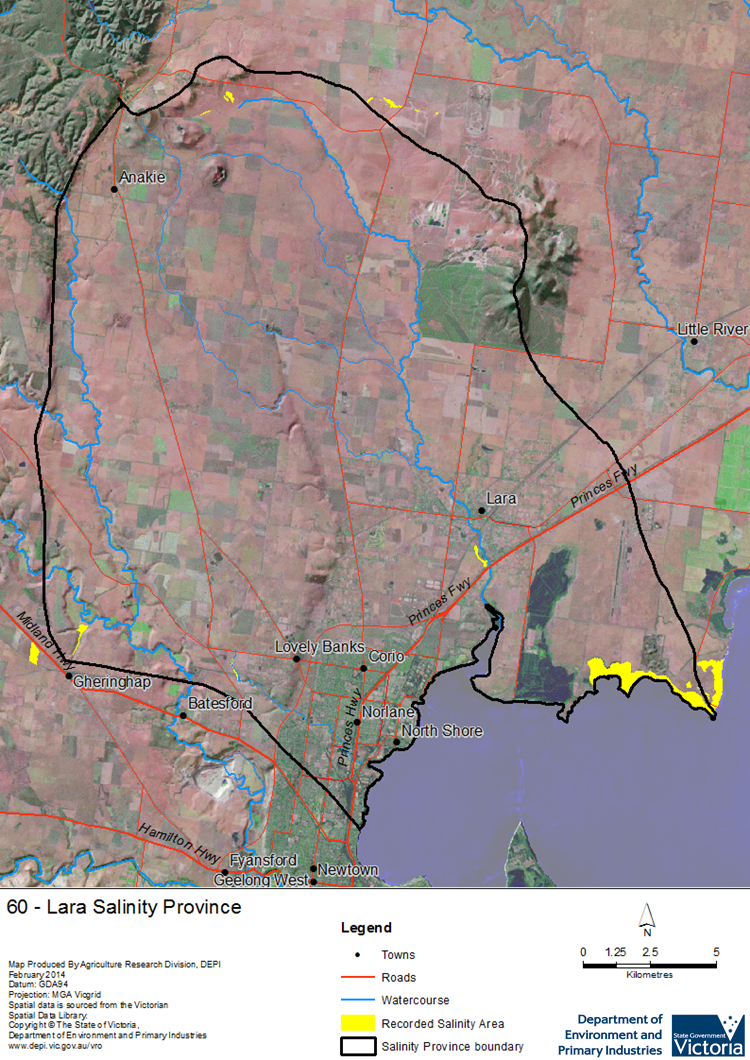 A detailed map showing Heytesbury Salinity Province