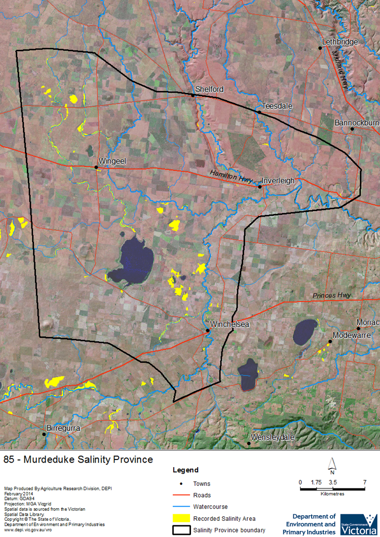 A detailed map showing Murdeduke Salinity Province