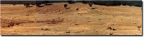 Photo: Tunnel eroded landscape near Redcastle (25 km north of Heathcote).