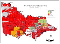 Map:  Potential distribution St Barnaby's Thistle