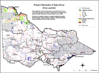 Map:  Present distribution Spiny Emex