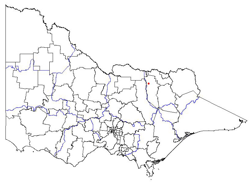 map showing the present distribution of symphoricarpos orbiculatus
