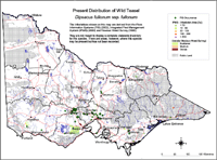 Map:  Present distribution Wild Teasel
